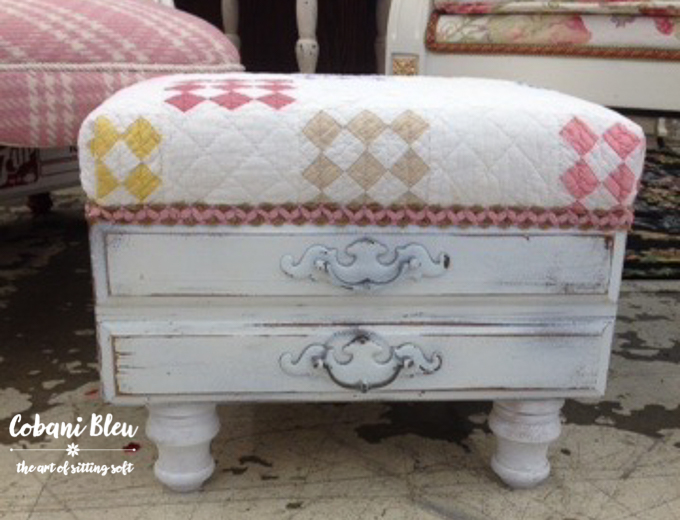 Upcycled Patchwork Drawer Stool