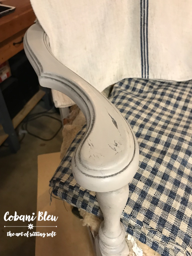 Grainsack and Gingham Chair Arm