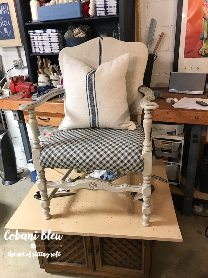 Grainsack and Gingham Chair & Pillow