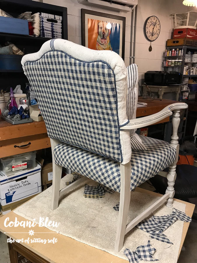 Grainsack and Gingham Chair Back