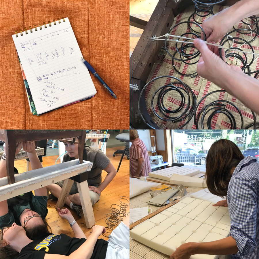 Four pics of hands-on work during the workshop